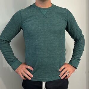 Sonoma waffle knit long sleeve- forest green